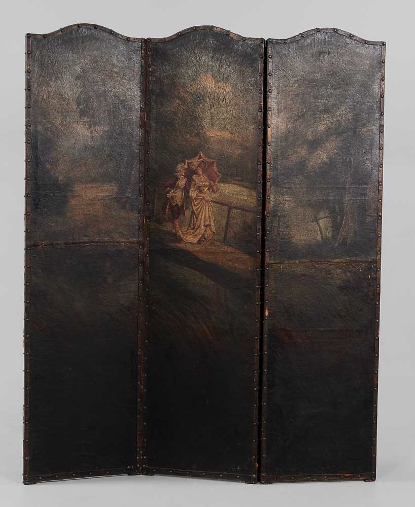 Three Panel Painted Leather Room 11a995