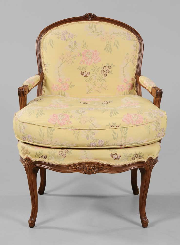 Louis XV Style Open-Arm Chair French,