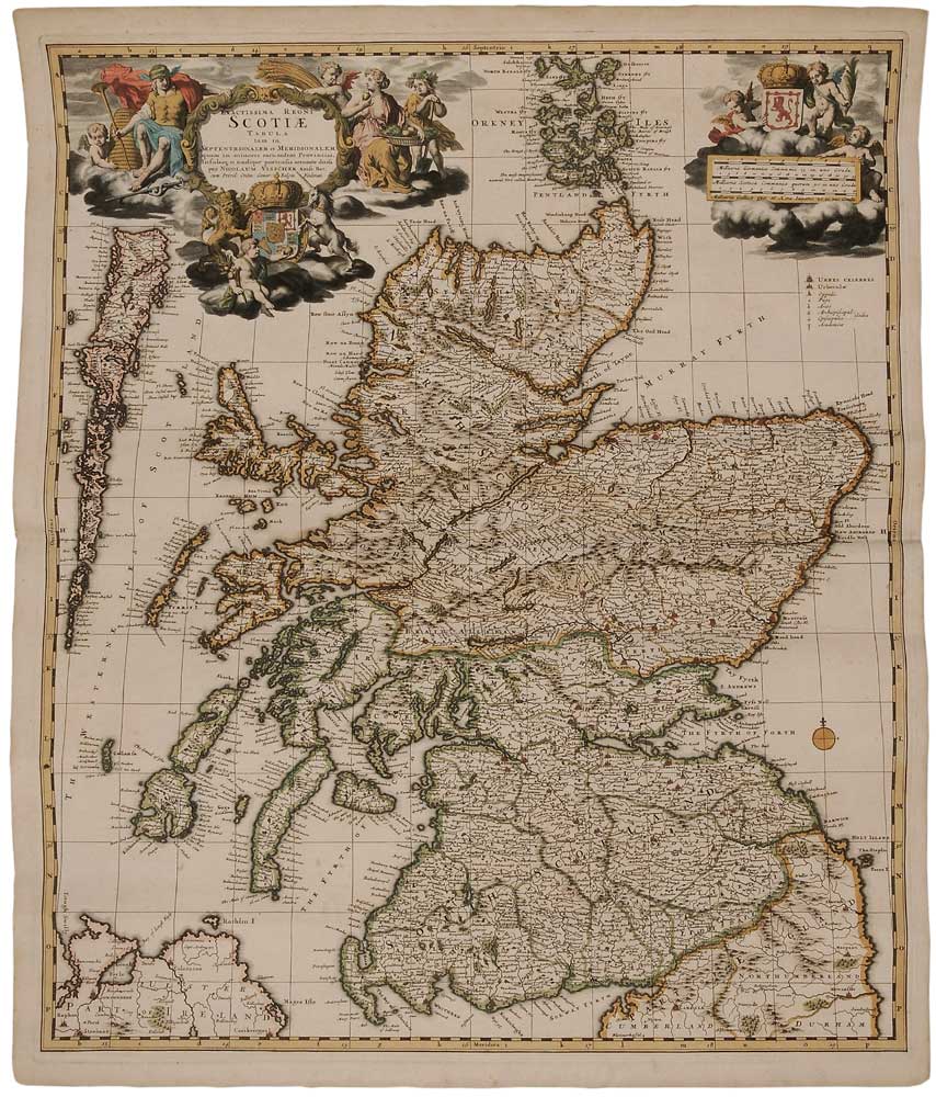 17th Century Map of Scotland Exactissima 11a9ba