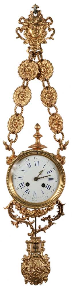 French Suspended Clock early 20th century,