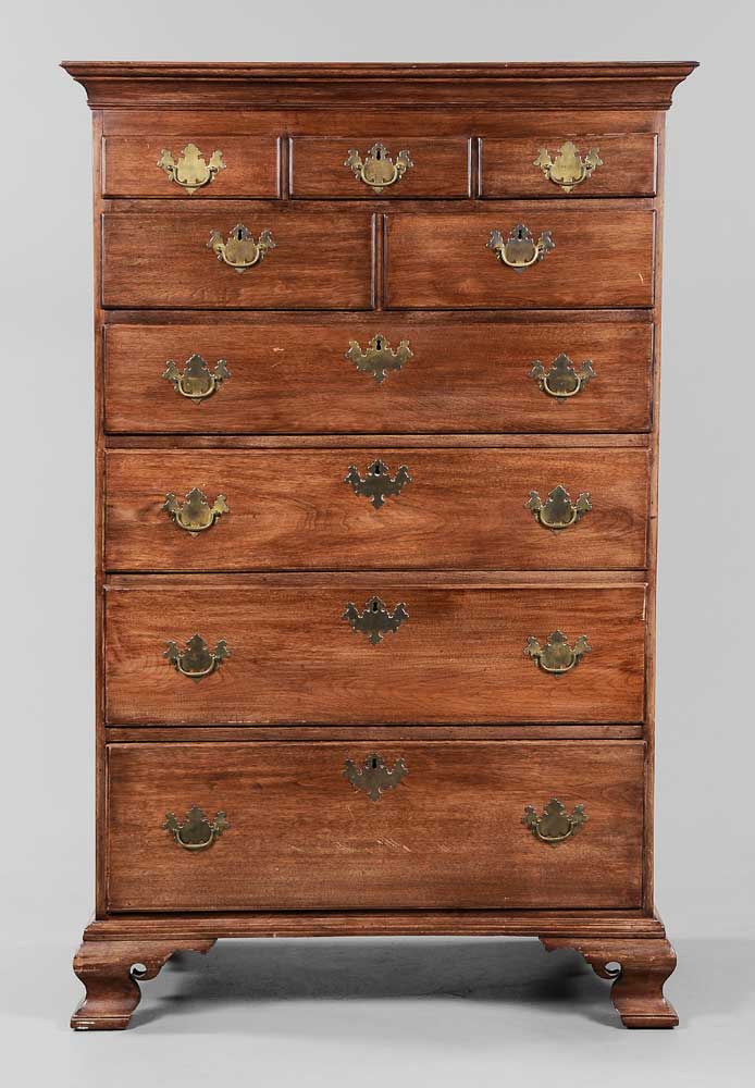 Chippendale Walnut Tall Chest Pennsylvania  11aa64