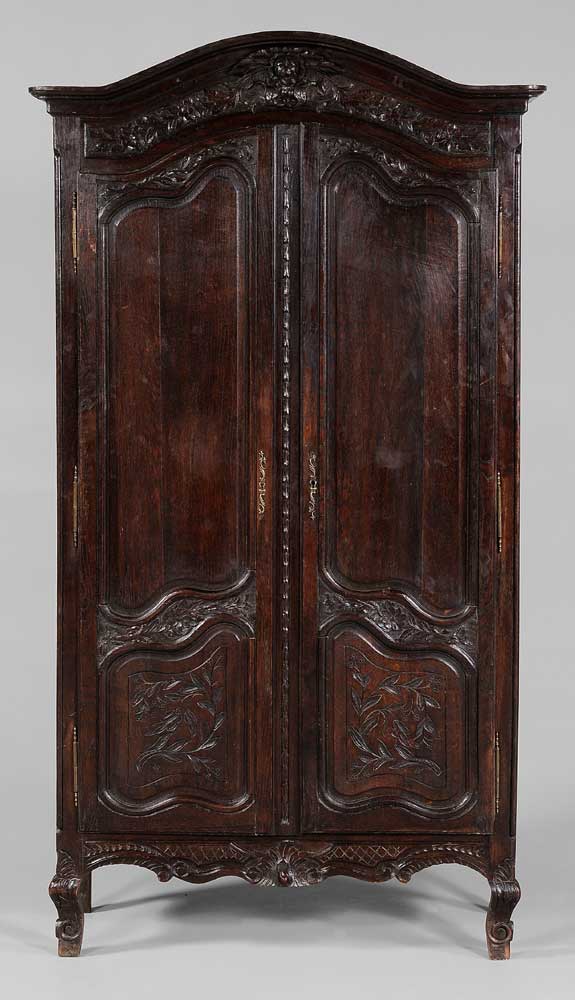Provincial Carved Oak Armoire French  11aa71