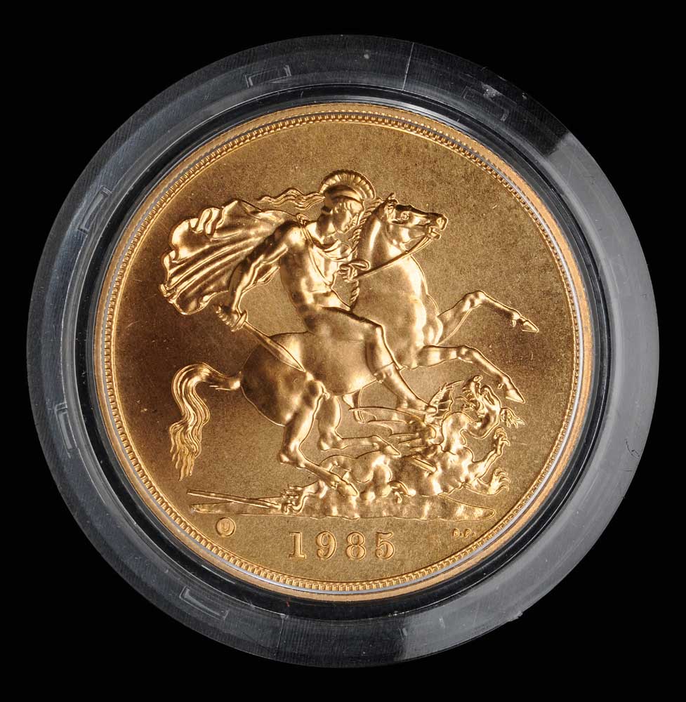 British 1985 5 Sovereign Gold 11aade