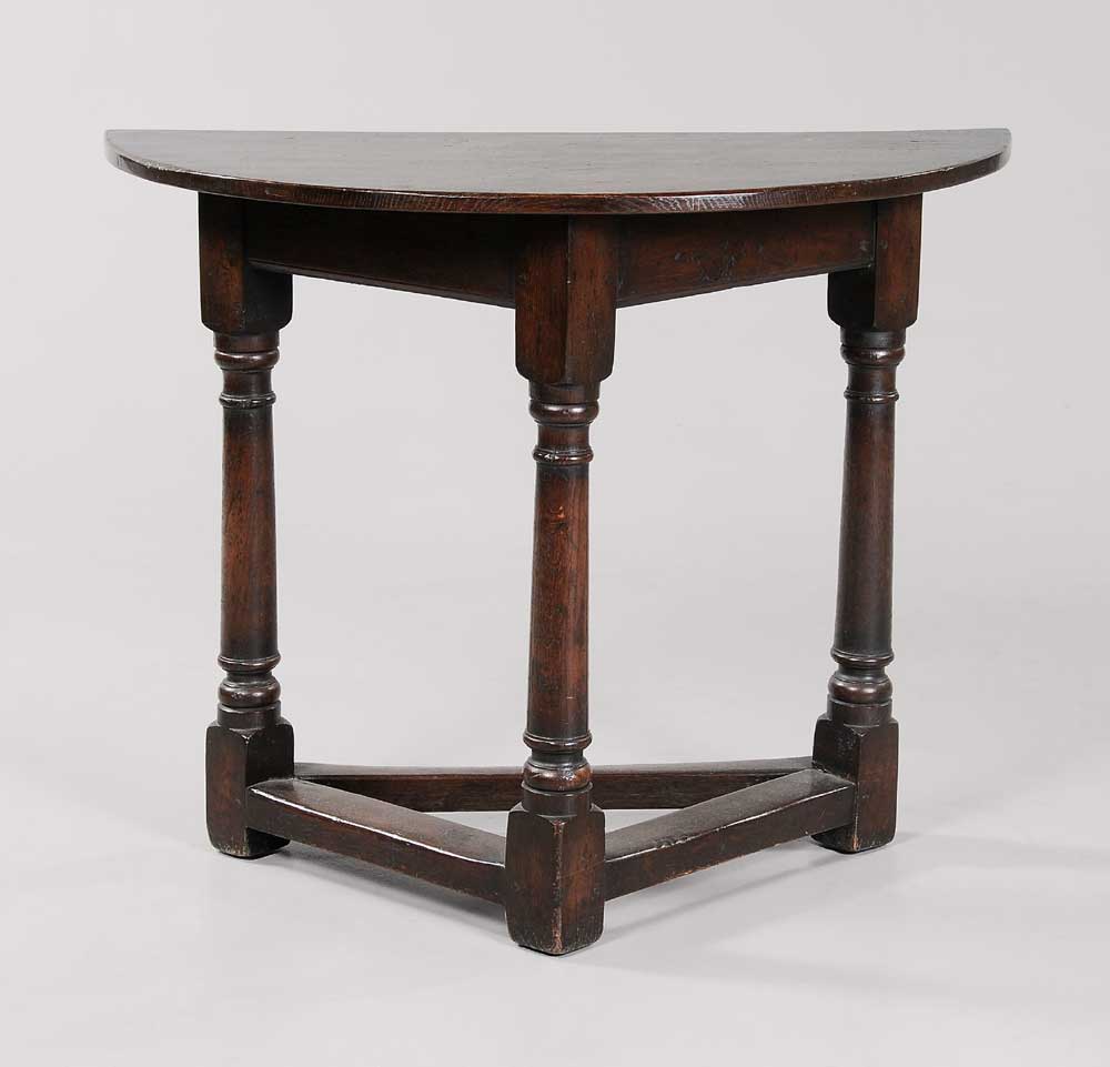 Early Baroque Style Demilune Table