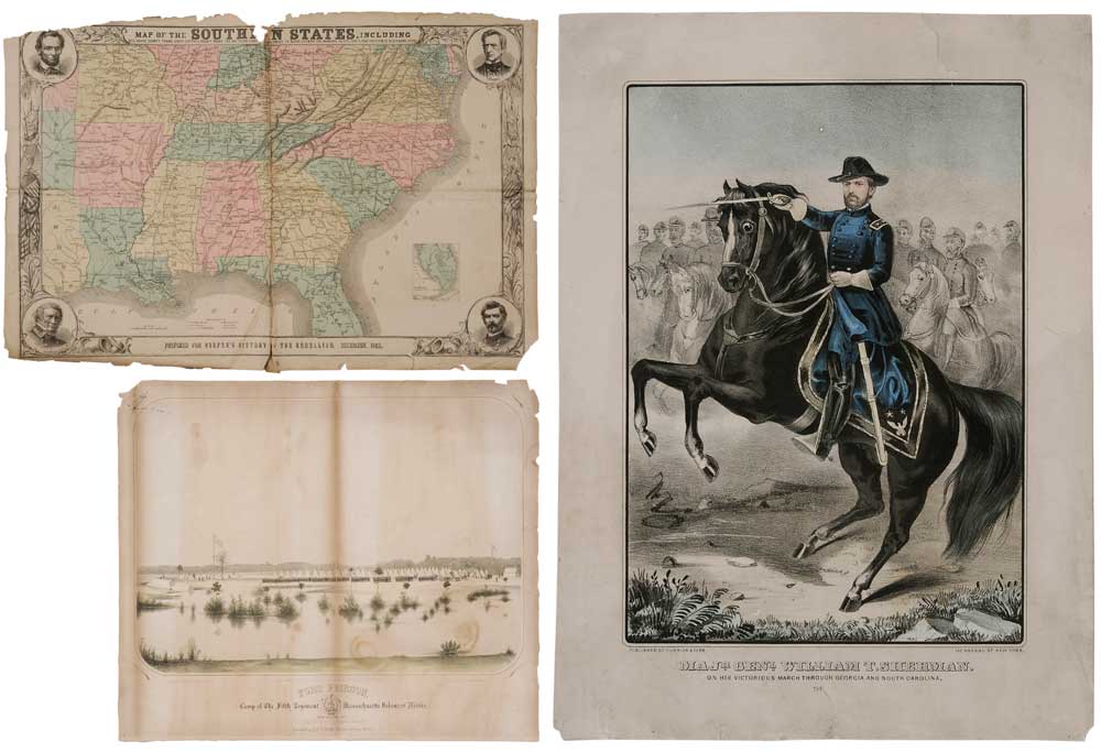 Three Civil War Lithographs American,