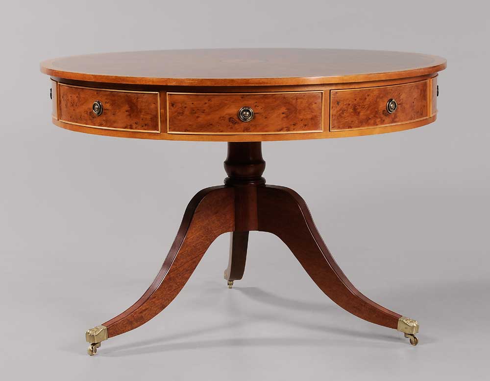 Regency Style Yew Wood Drum Table 11ab45