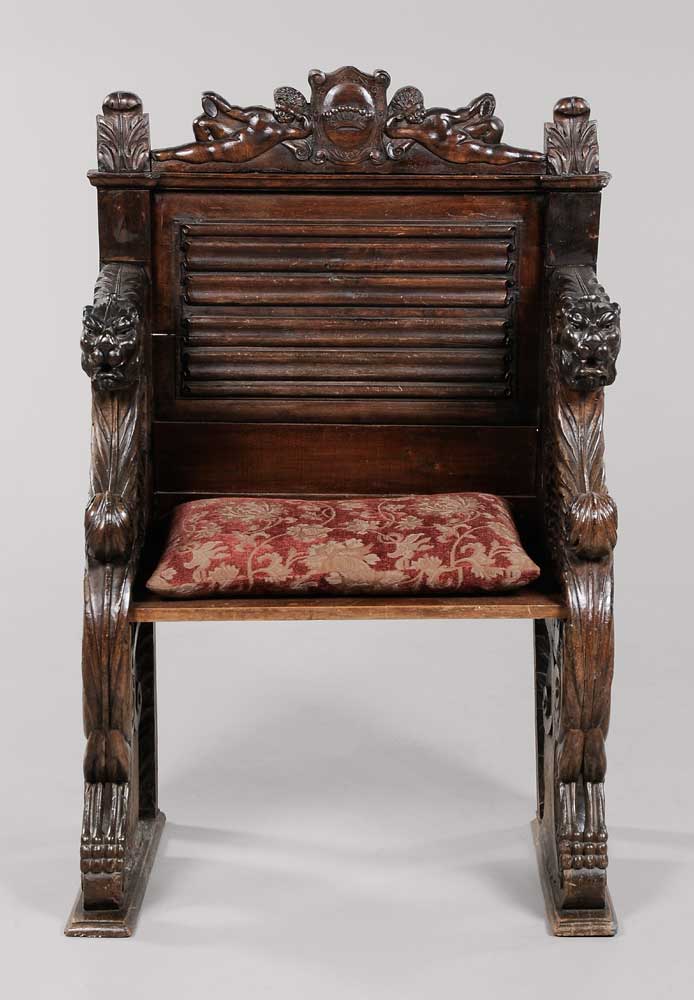 Baroque Style Carved Walnut Armchair 11ab3f