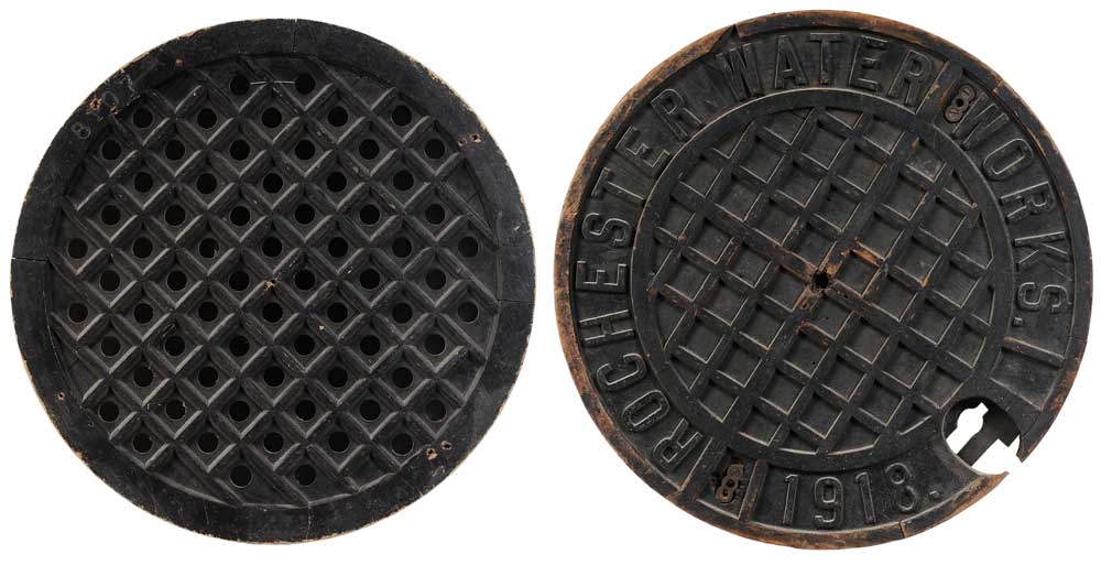 Rare Wooden Manhole Covers American,