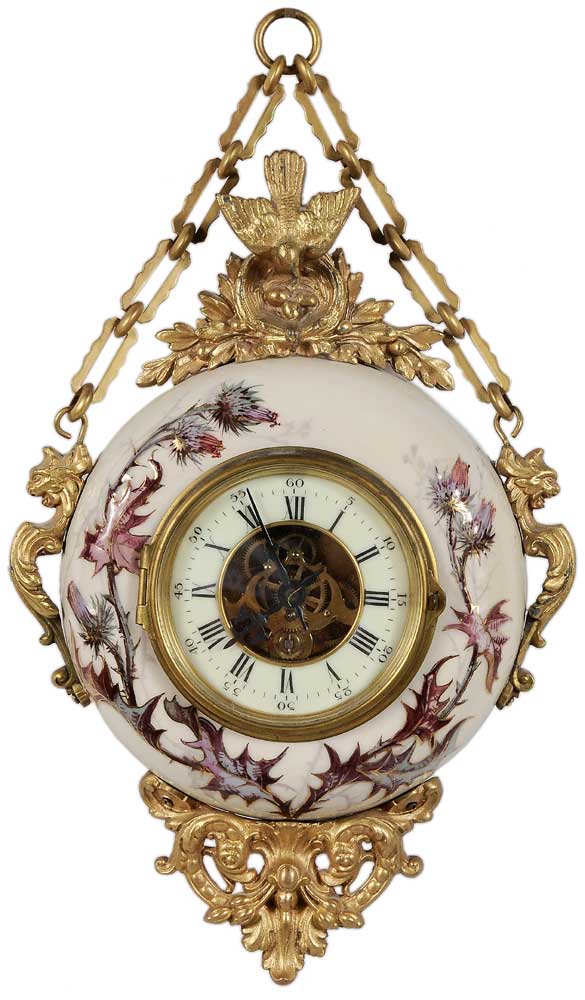 French Porcelain Wall Clock 20th century,