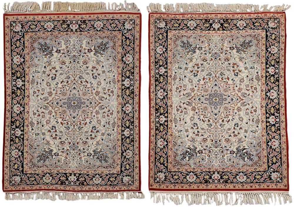 Pair Silk Rugs Persian 20th century  11aba7