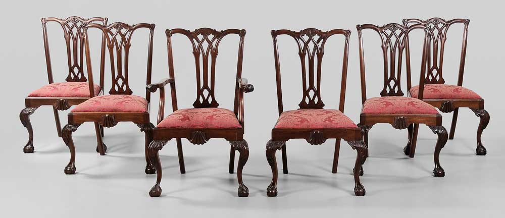 Set of Six Chippendale Style Dining