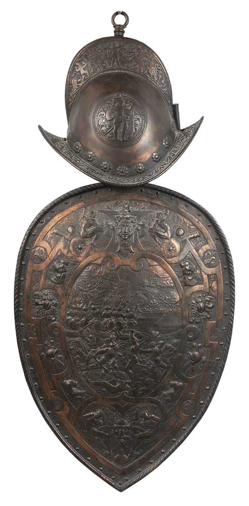 Cast Iron Shield and Half Helmet