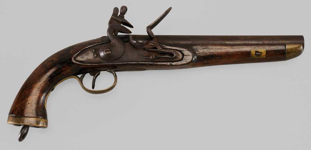 Brass-Mounted Flintlock Pistol