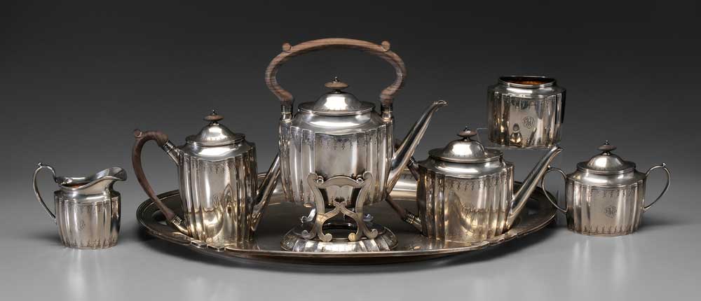 Cartier Sterling Tea Service, Tray American,