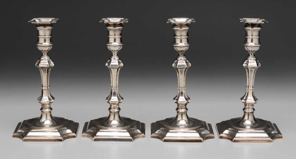 Set of Four Sterling Candlesticks American,