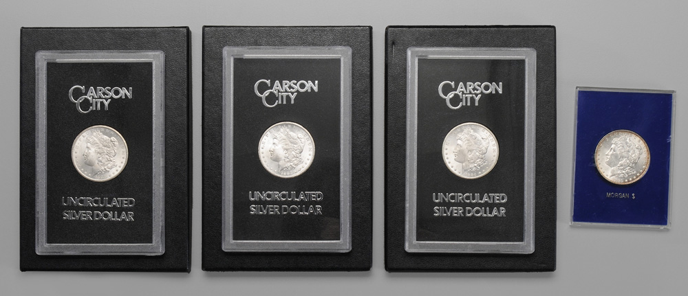 Four U S Morgan Silver Dollars 119075