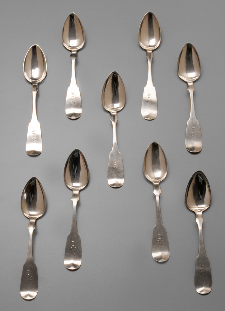 Nine Kentucky Coin Silver Spoons 119086