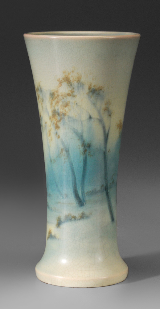 Rookwood Vellum Landscape Vase marks