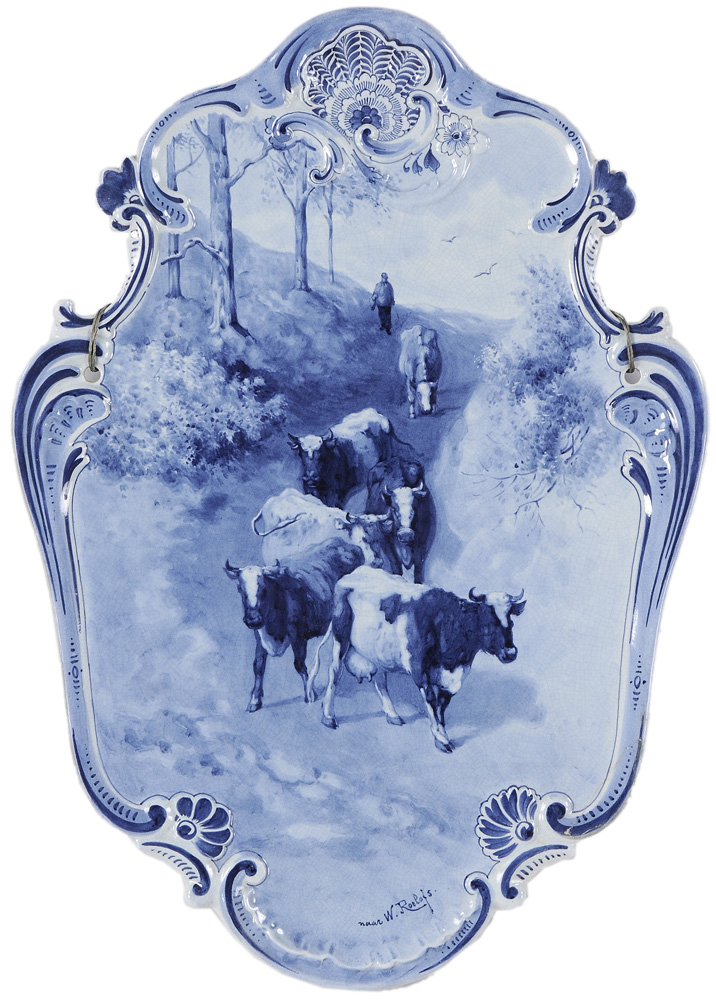 Delft Blue and White Ceramic Plaque 1190a6