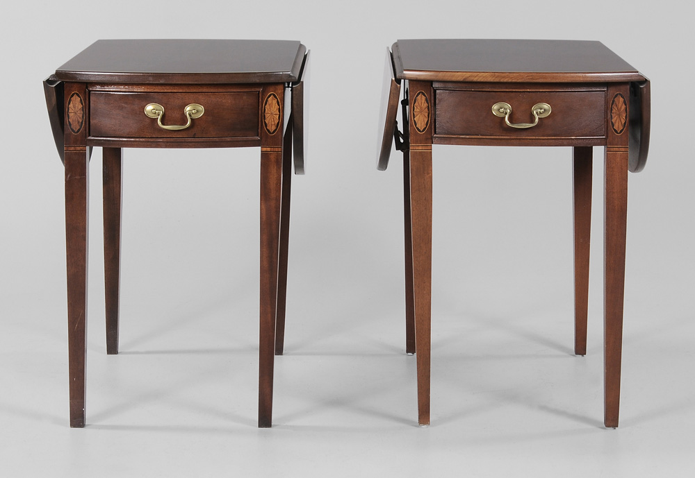 Pair Federal Style Inlaid Mahogany