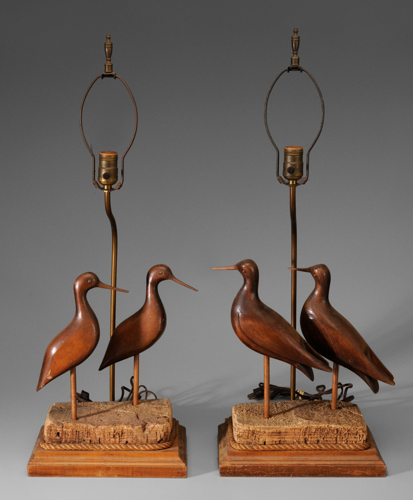 Two Pairs Shorebird Decoys wooden