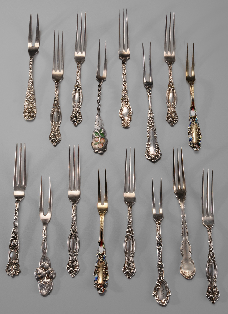 Fifteen Sterling Strawberry Forks