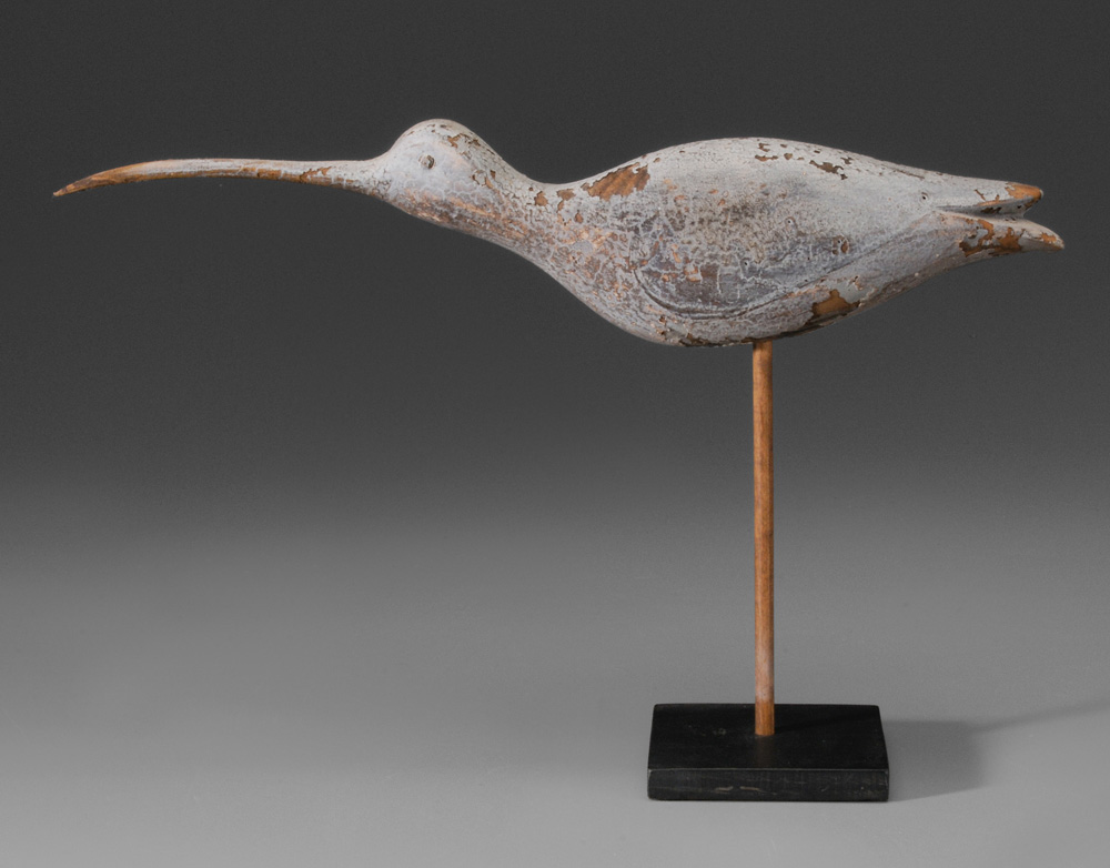 Carved and Painted Shorebird early