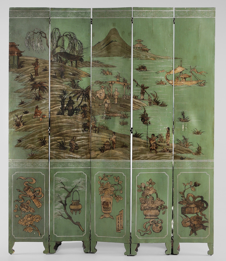 Chinoiserie Decorated Five Panel 1190f4