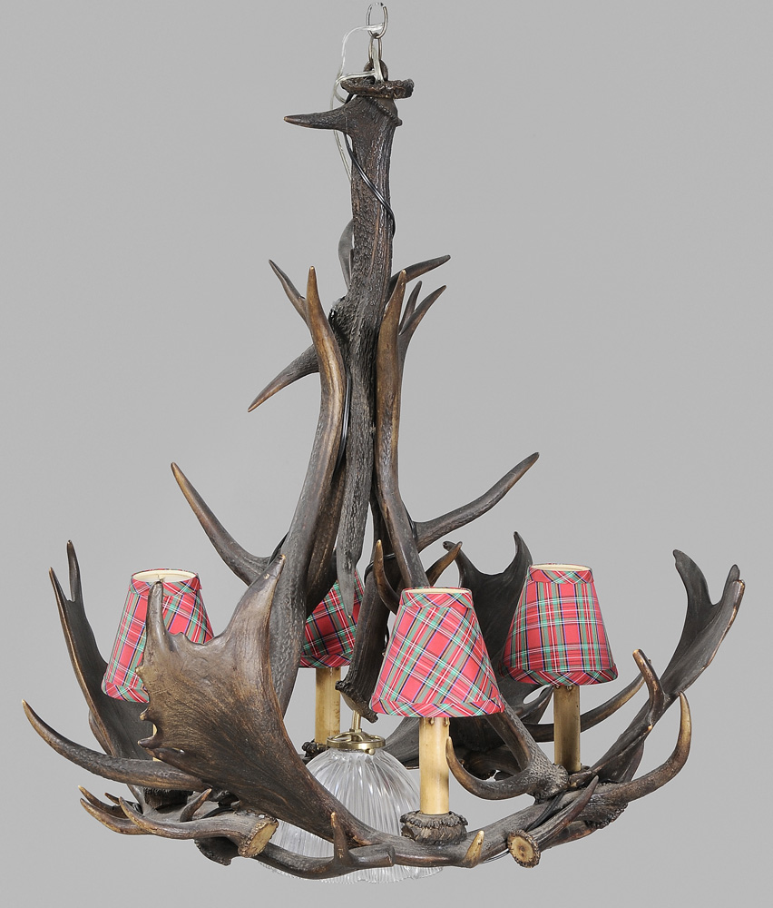 Rustic Five-Light Antler Chandelier