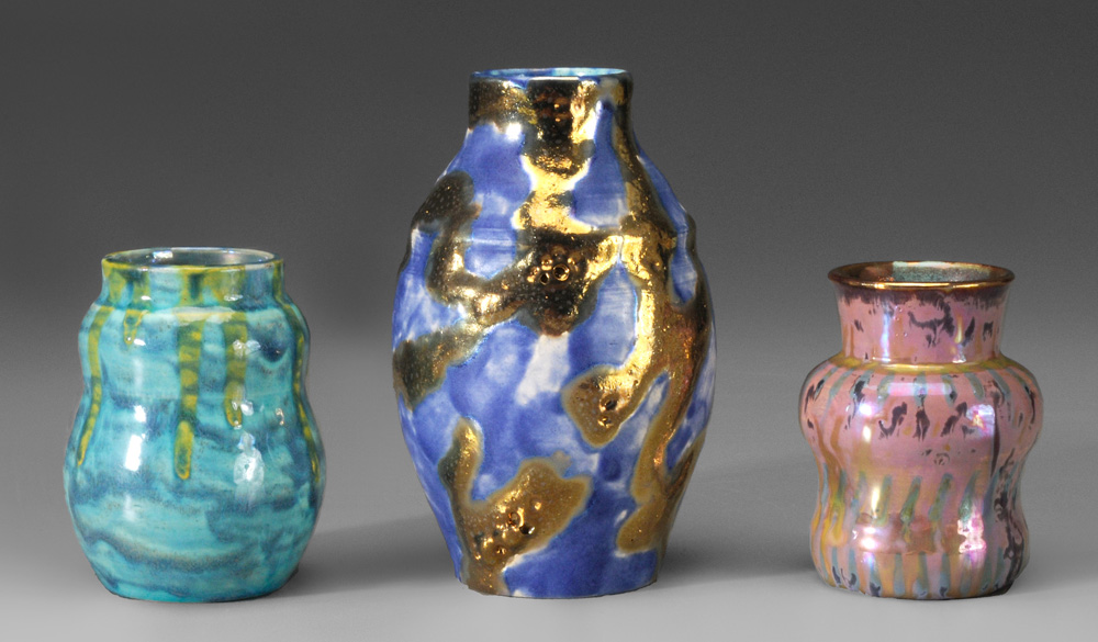 Three Katrich Art Pottery Vas