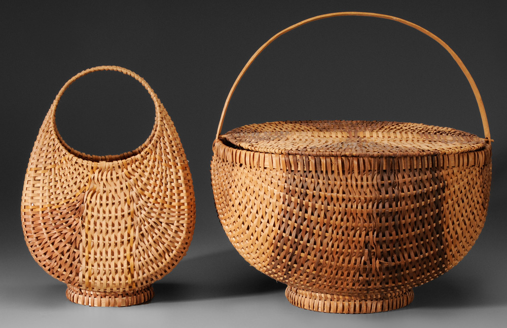 Two Cherokee White Oak Baskets knitting