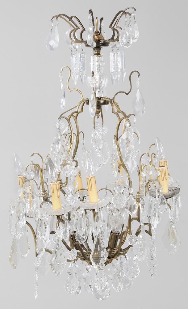 Venetian Style Brass and Crystal