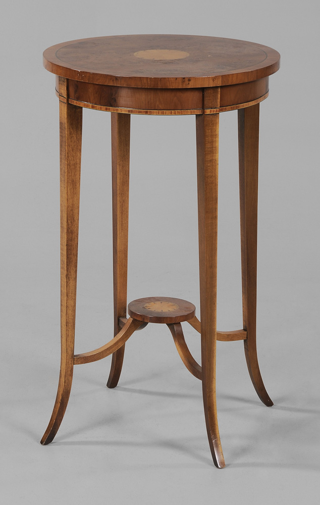 George III Style Inlaid Yew Wood 11919a