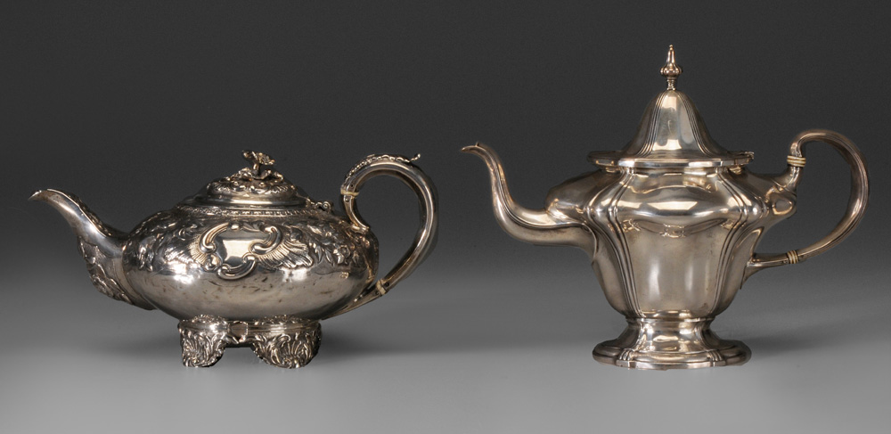 Two Sterling Teapots London 1826  11919d