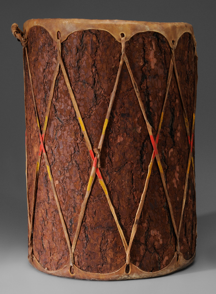 Wood and Hide Drum probably Native American,