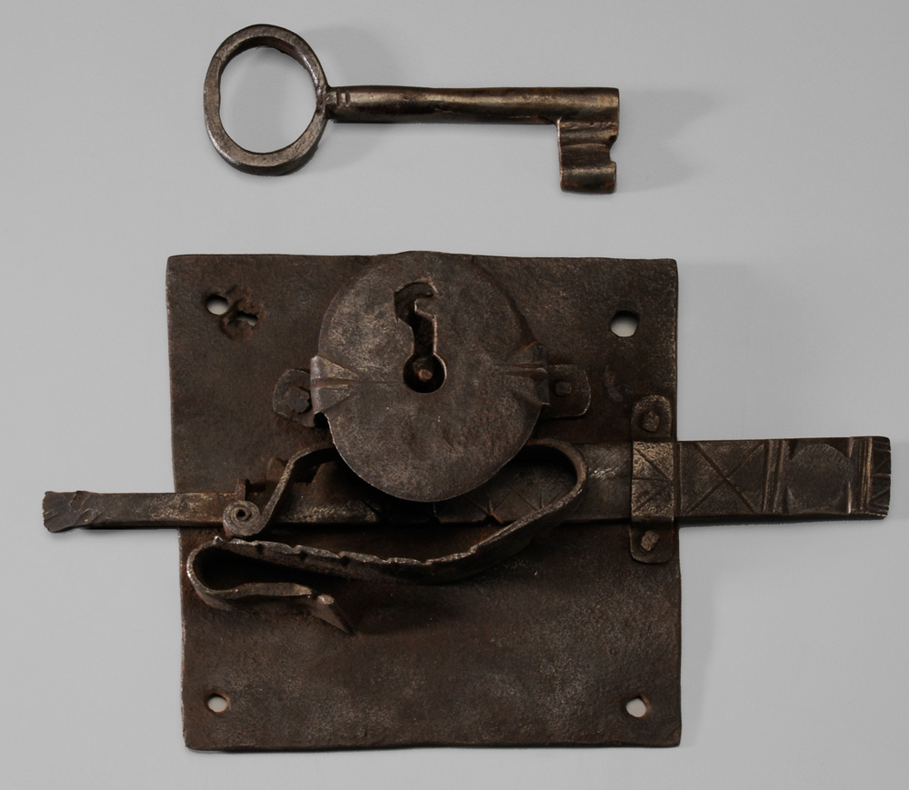 Early English Iron Lock and Key