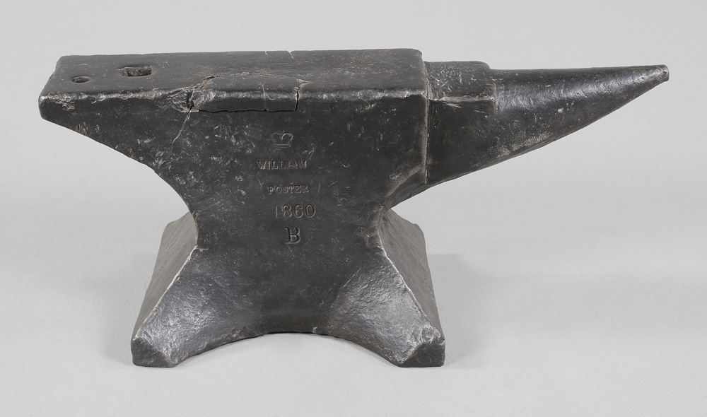 Anvil marked on face with crown above