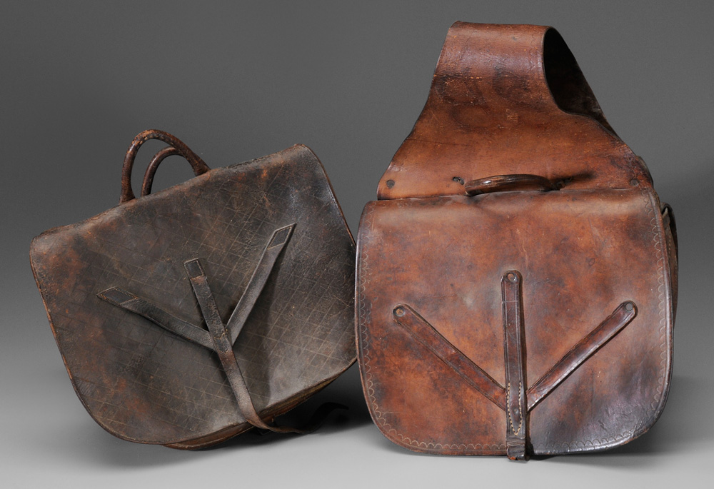 Two Pairs Similar Leather Saddlebags 11926b