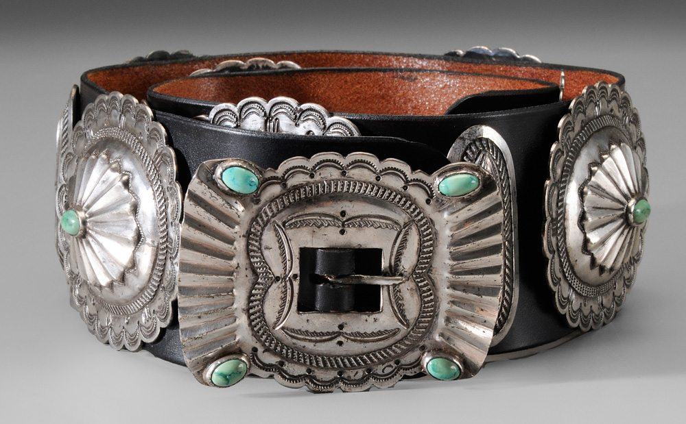 Silver and Turquoise Concho Belt