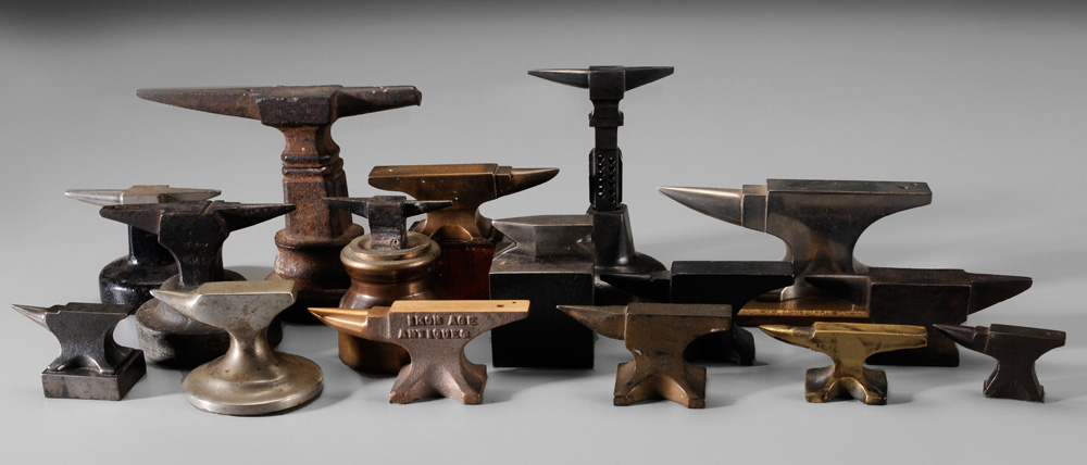 Sixteen Miniature Anvils several