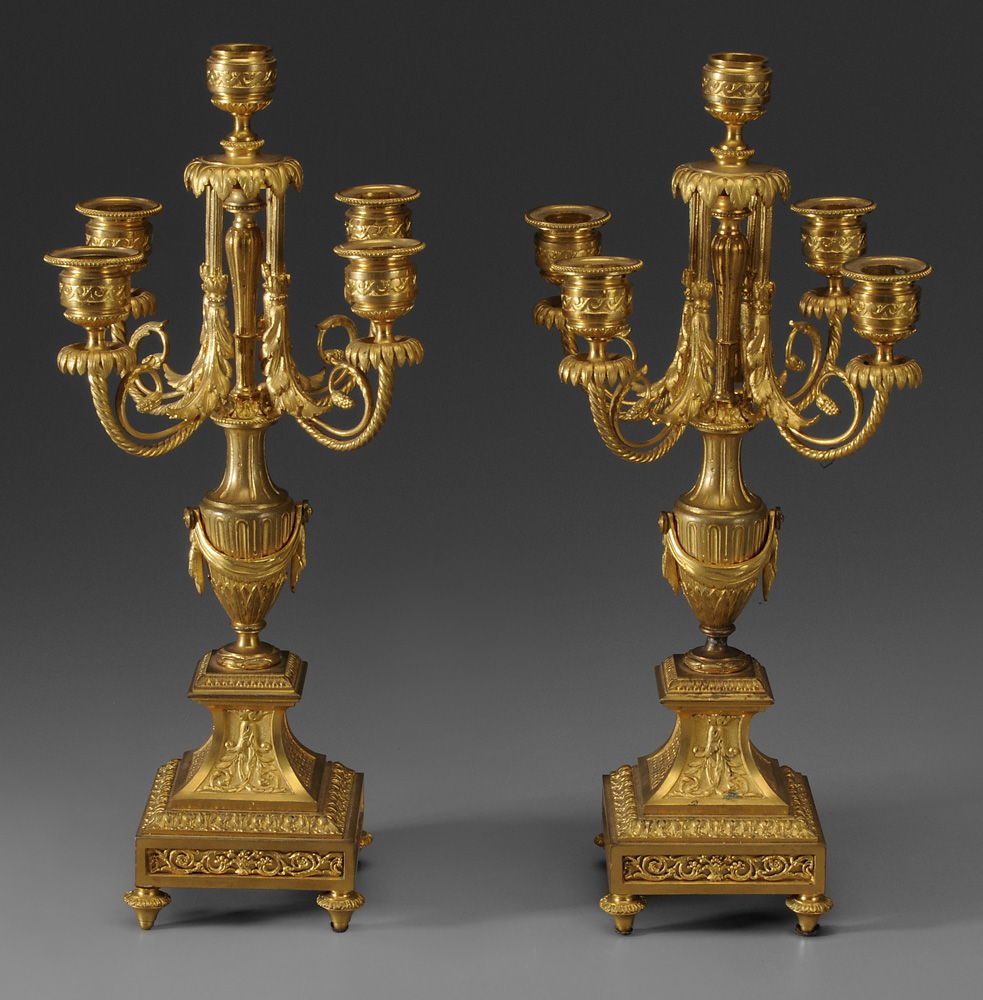 Pair Louis XVI Style Gilt Bronze 119396