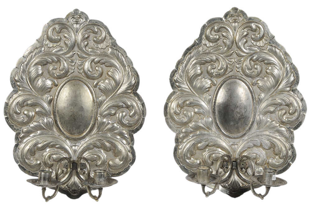 Pair Gilt Metal Sconces French  119398