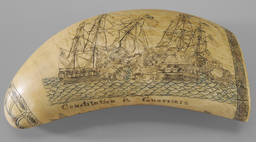 Scrimshaw Whale s Tooth American  1193a7