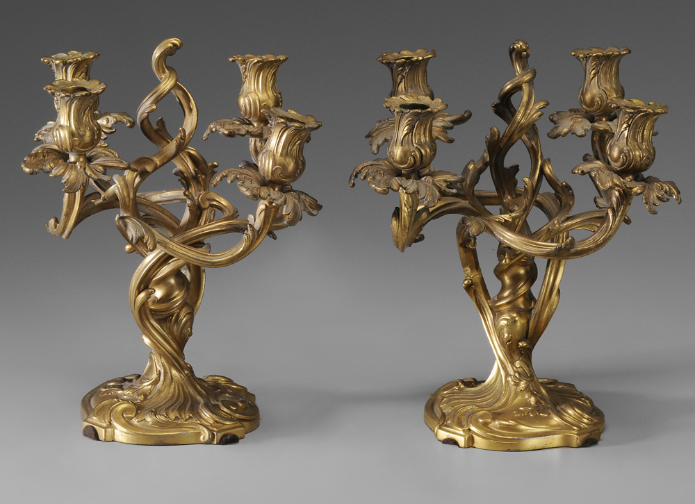 Pair Louis XV Style Gilt Bronze 1193b6