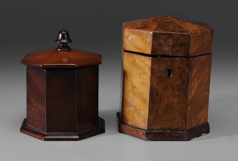 Two Octagonal Tea Boxes British  1193bb