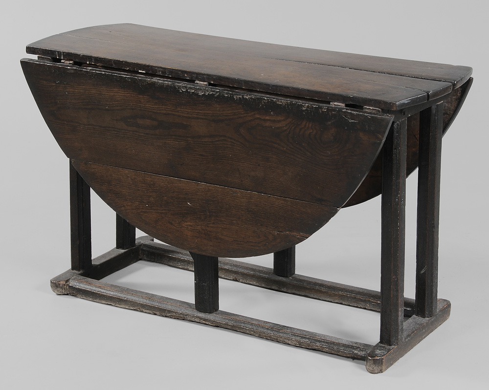 Early Oak Trestle-Base Dining Table