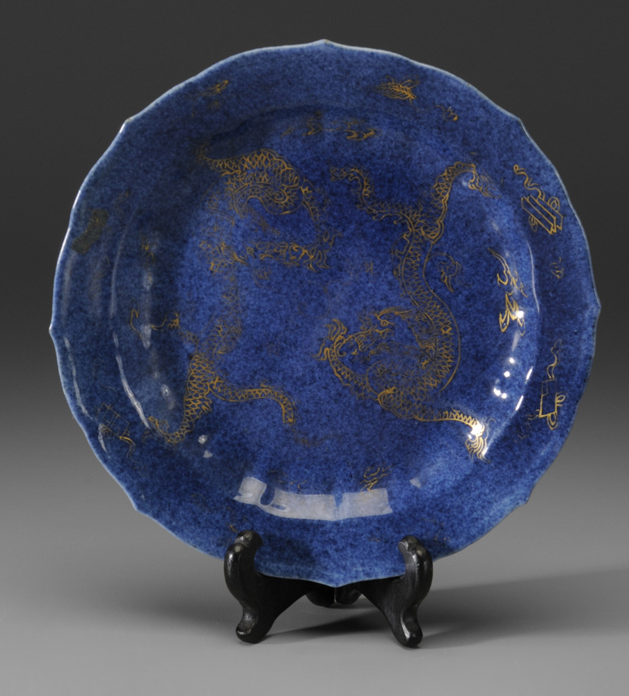 Powder Blue-Glazed and Gilt- Decorated