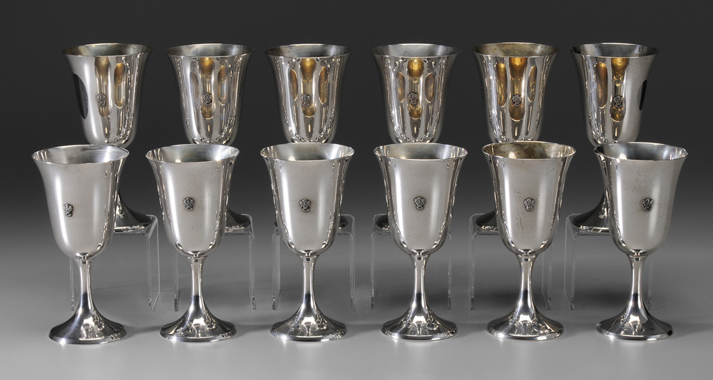 Twelve Sterling Goblets American, 20th