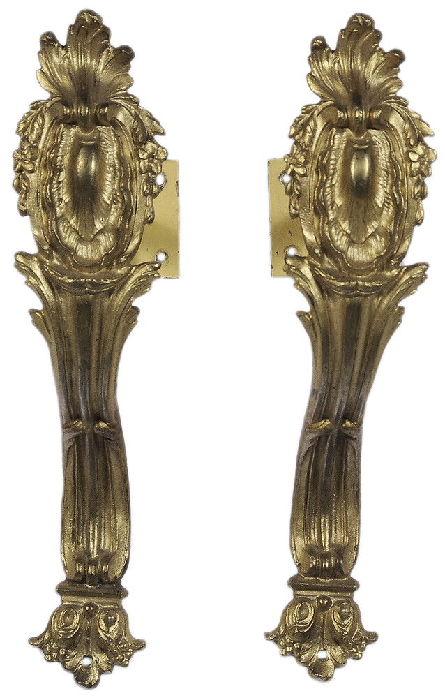 Pair Bronze Dor Drapery Rod Holders 1193da