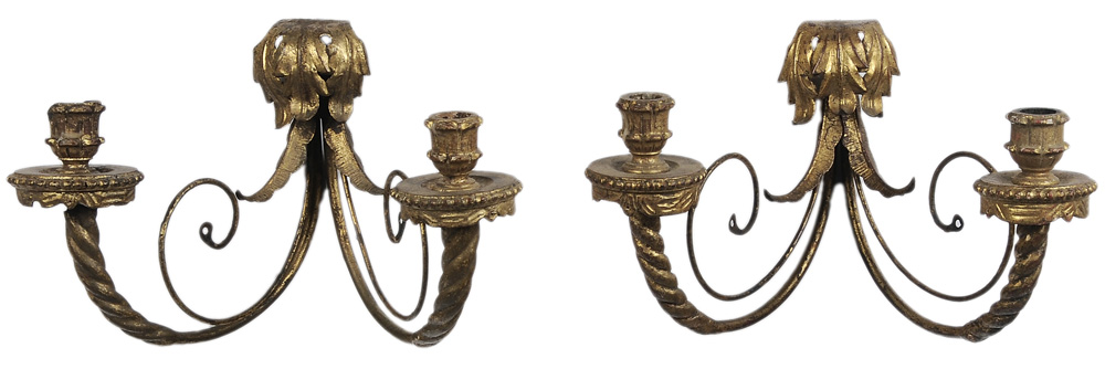 Pair Gilt Metal Venetian Style